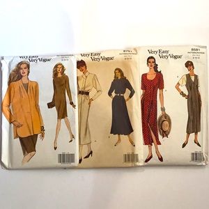 Vogue 3 Patterns multi-sized (8-10-12) from 1990’s
